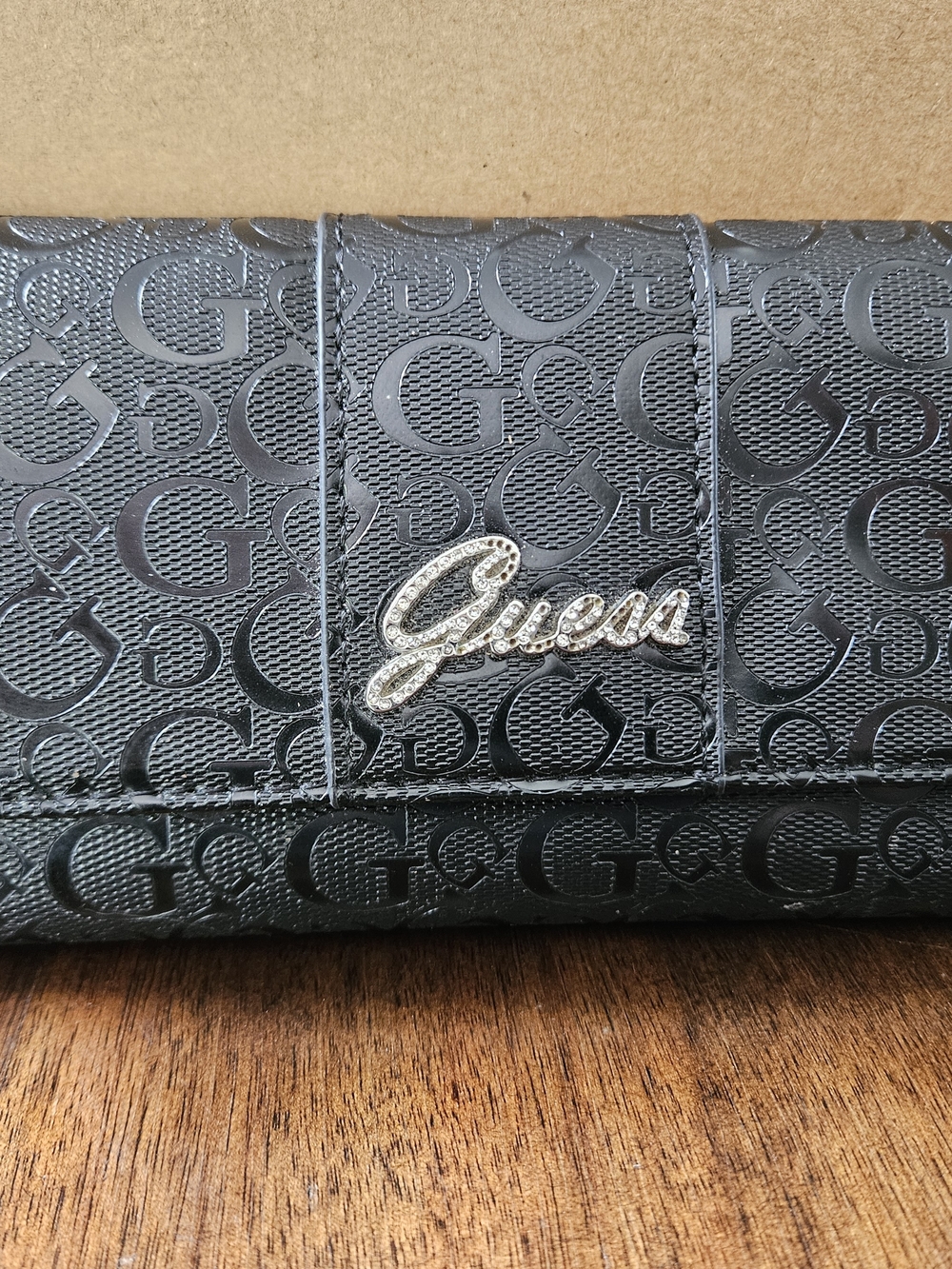 GUESS Black Logo Embossed Wallet